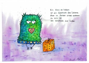 Aquarell "Ein Herz zu haben..."